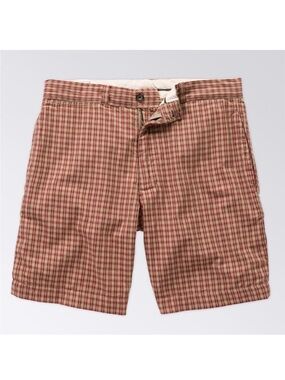 NWT OOBE Brand Red & Beige ‘Bristol Plaid Shorts’ in “Apple Orchard”, Size 42